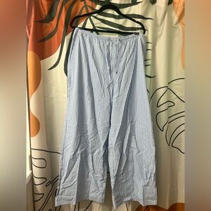 Old Navy Blue Wide-Leg Pants with Pinstripes